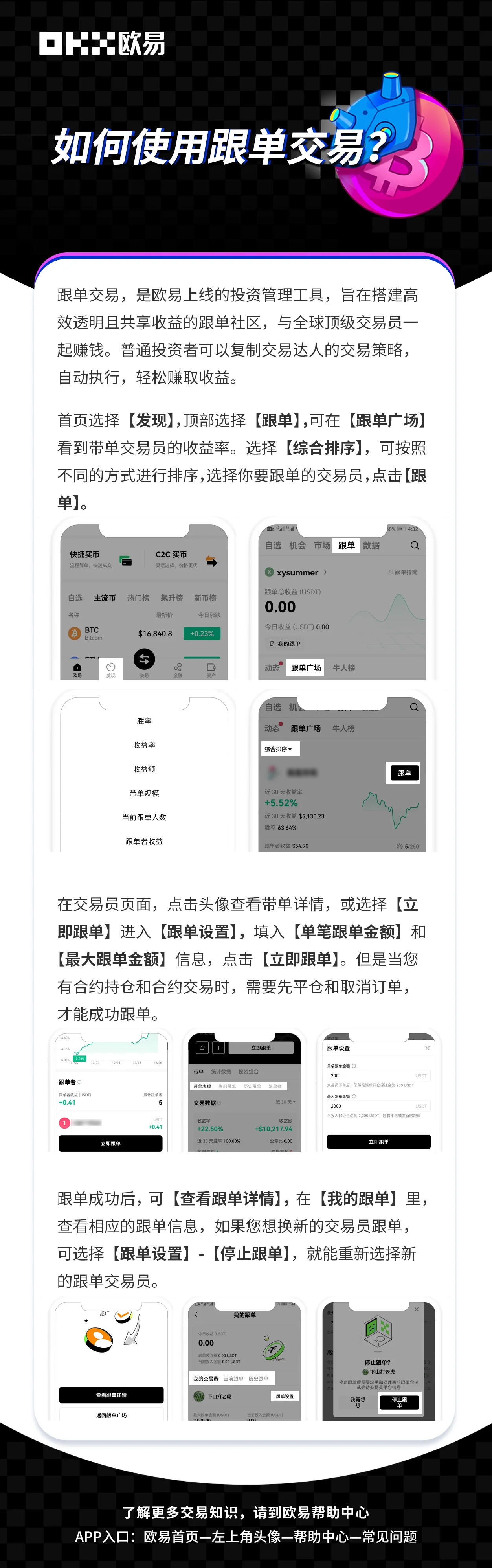 跟单交易专题页：教学图解
